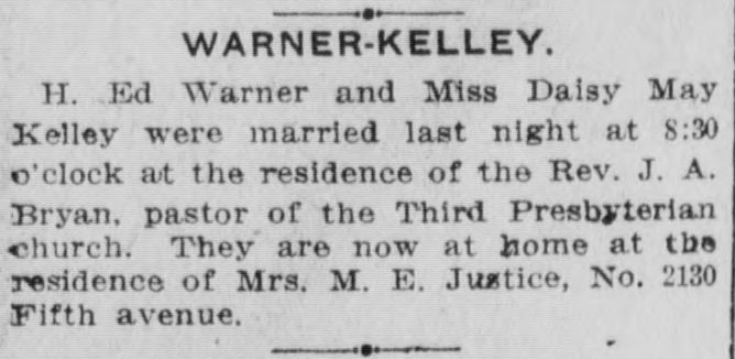 H. Ed Warner-Daisy May Kelley